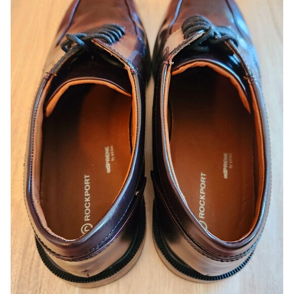 Rockport Men's Sz 9.5 Oxford Dress Shoes Dark Brown Adiprene Adidas K62536 EUC - Picture 3 of 11